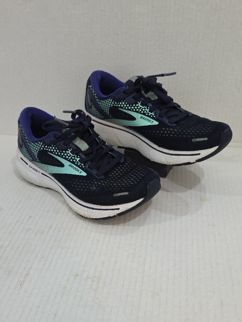 Brooks Ghost 14 Women's Running Shoes - Navy with Teal Accents Size 5